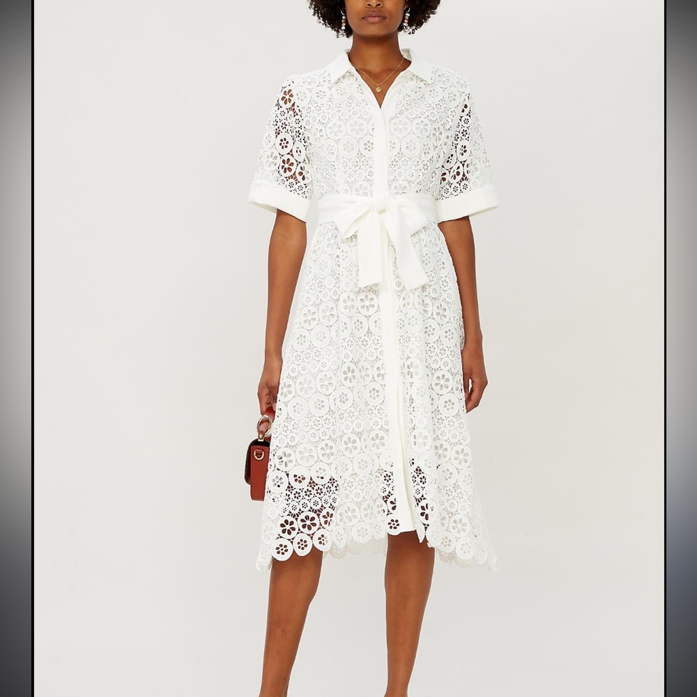 Maje White Lace Guipure Dress - Small